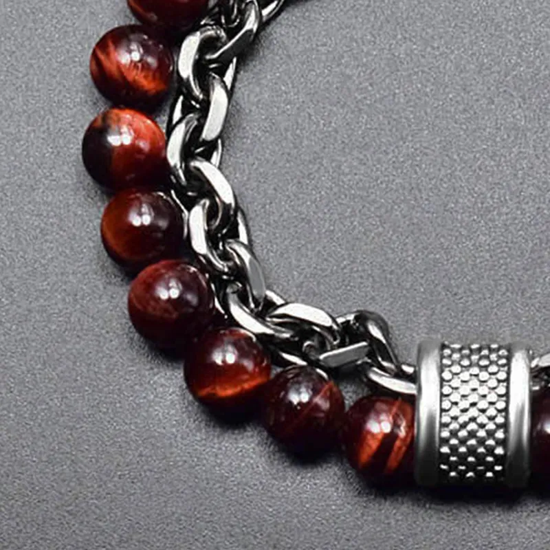 MUXIANG Tiger's Eye Stone Bracelets Unisex-1