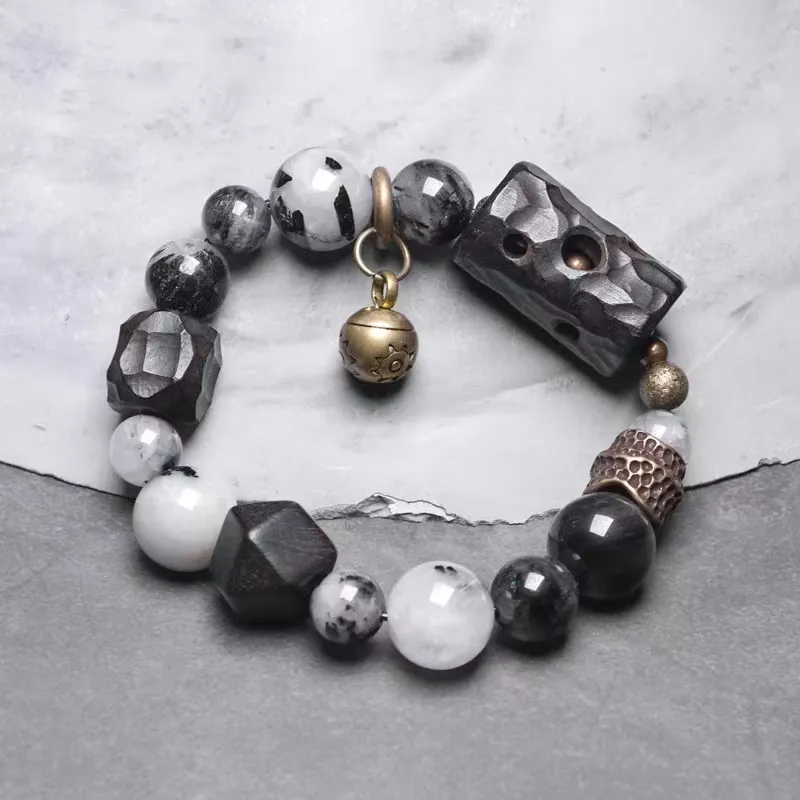 MUXIANG Ebony Wooden Bracelets Unisex-2