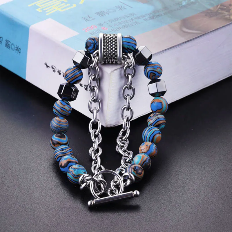 MUXIANG Malachite Bracelets Unisex-3