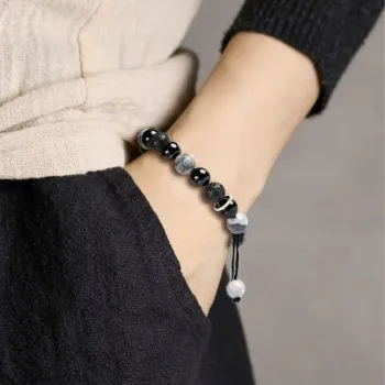 MUXIANG Obsidian Bracelets Unisex