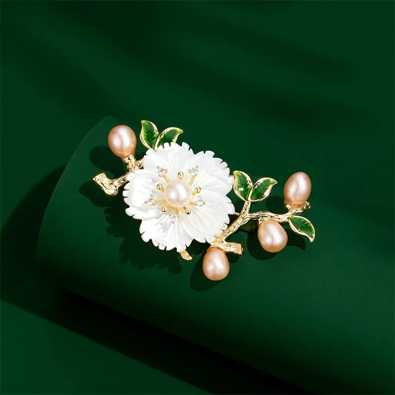 Mofei Pearl Brooches Women's-3