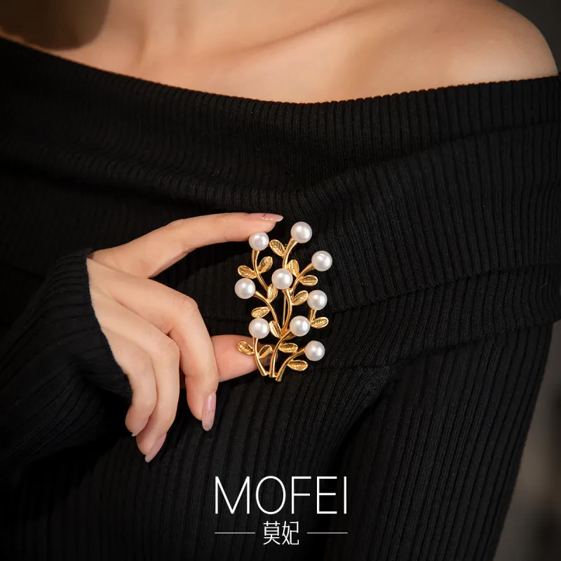Mofei Pearl Brooches Unisex-4