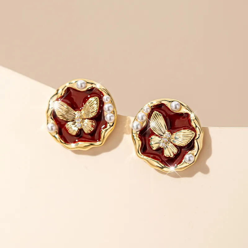 Mofei S925 Silver Stud Stud Earrings Women's-3