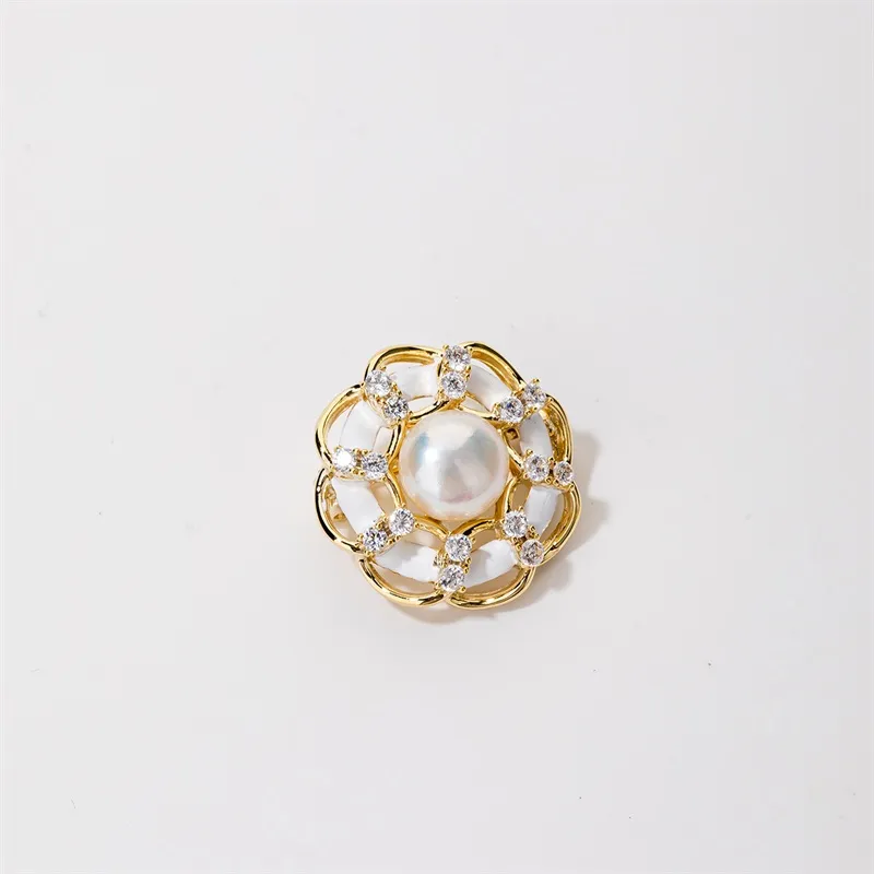 Mofei Freshwater Pearl Brooches Unisex-5