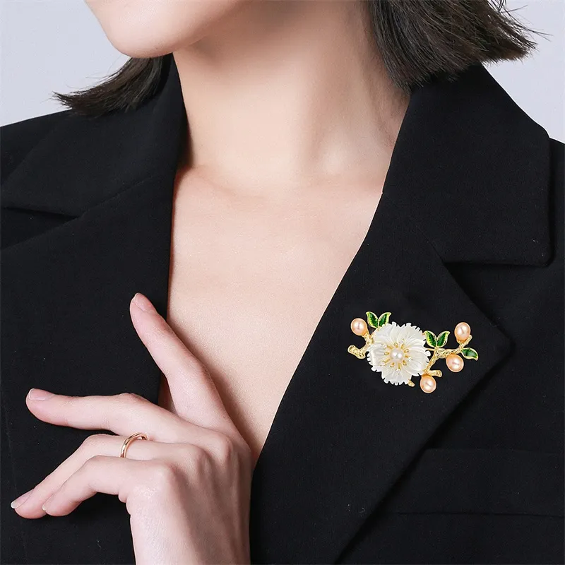Mofei Pearl Brooches Women's-2