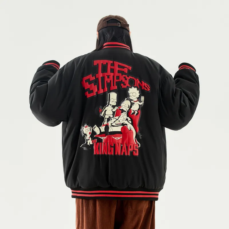 The Simpsons Puffer Jacket Coat Unisex Black-3