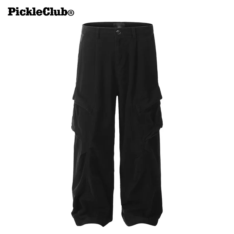 Beam Mix With Kimchi LBPC X PickleClub Structured Wide Leg Pants With A Relaxed, Baggy Feel Unisex Black-7