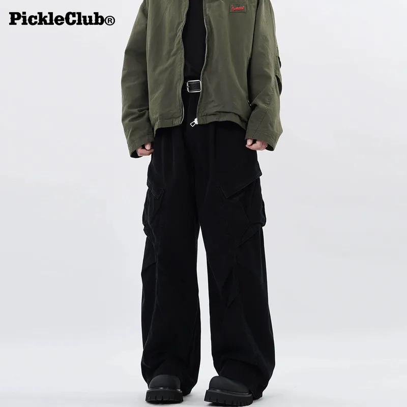 Beam Mix With Kimchi LBPC X PickleClub Structured Wide Leg Pants With A Relaxed, Baggy Feel Unisex Black-9