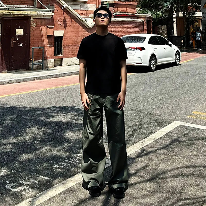 Beam Mix With Kimchi Casual Pants Unisex Gray Green-5