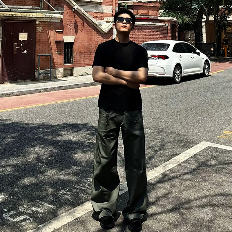 Beam Mix With Kimchi Casual Pants Unisex Gray Green-4