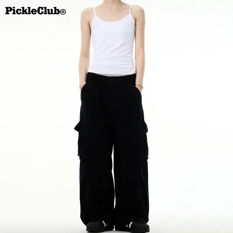 Beam Mix With Kimchi LBPC X PickleClub Structured Wide Leg Pants With A Relaxed, Baggy Feel Unisex Black-11