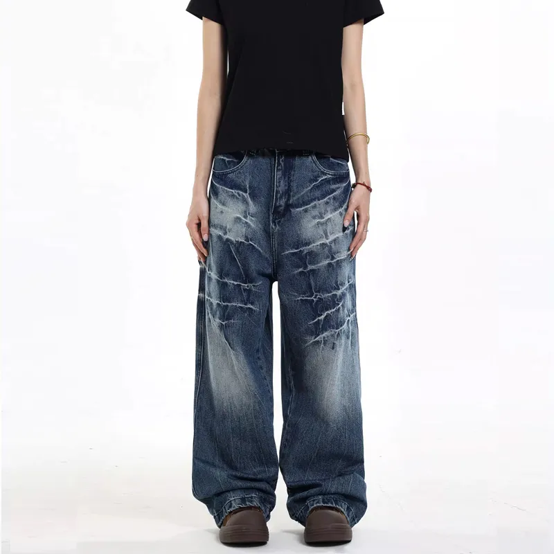 TESTUNG Loose Fit Straight Fit Jeans Unisex-8