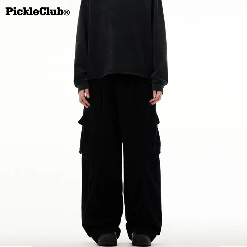Beam Mix With Kimchi LBPC X PickleClub Structured Wide Leg Pants With A Relaxed, Baggy Feel Unisex Black-10