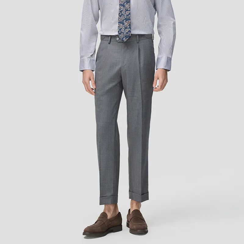 LANBAO Suit Trouser Men's Medium Gray-2