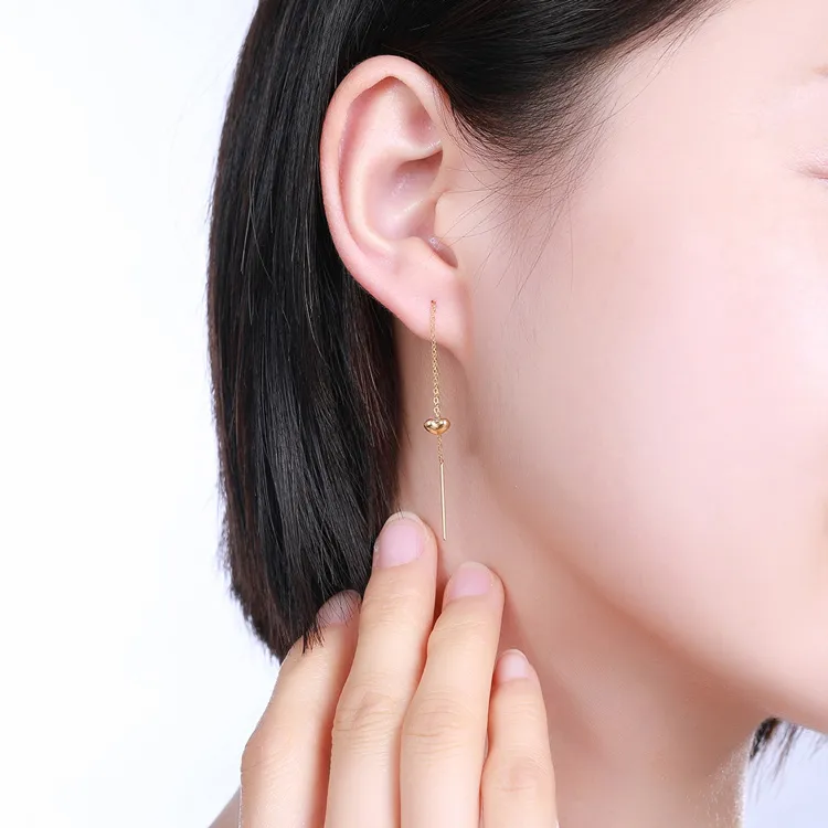 Zocai 18K Gold Drop Earrings Women's-4