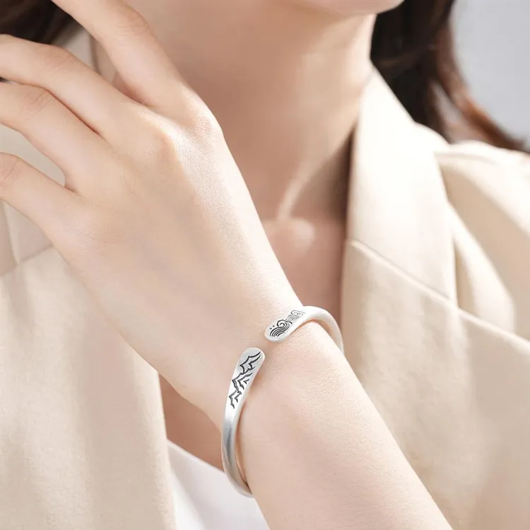 Zocai 999 Fine Silver Bangles Women's-7