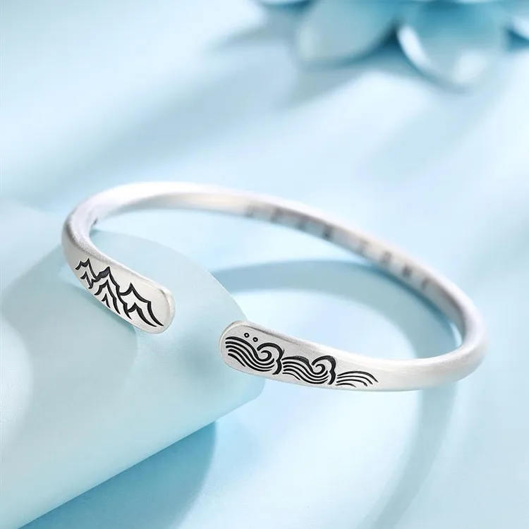 Zocai 999 Fine Silver Bangles Women's-3