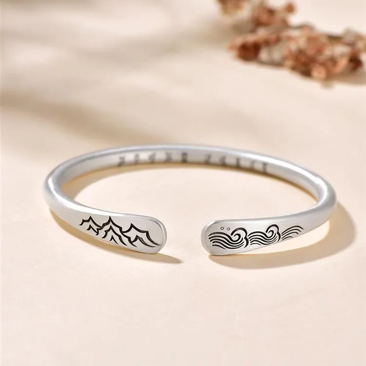 Zocai 999 Fine Silver Bangles Women's-5