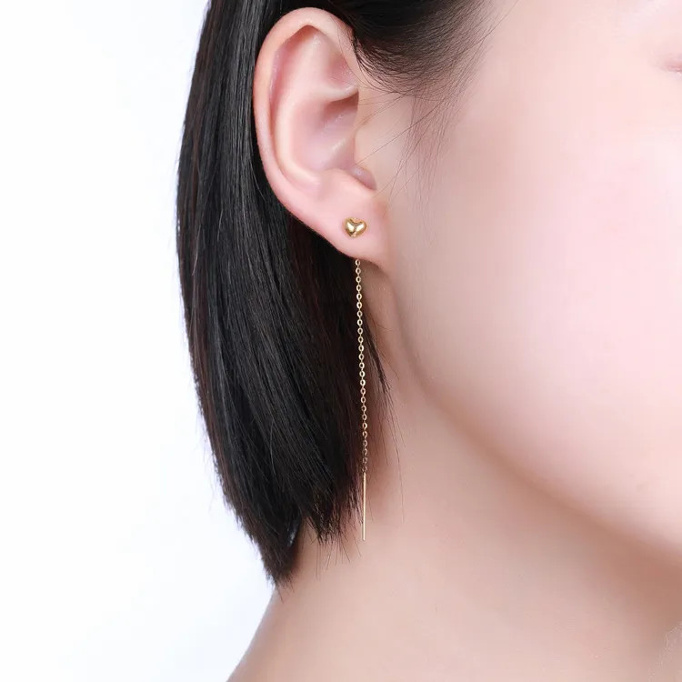 Zocai 18K Gold Drop Earrings Women's-3