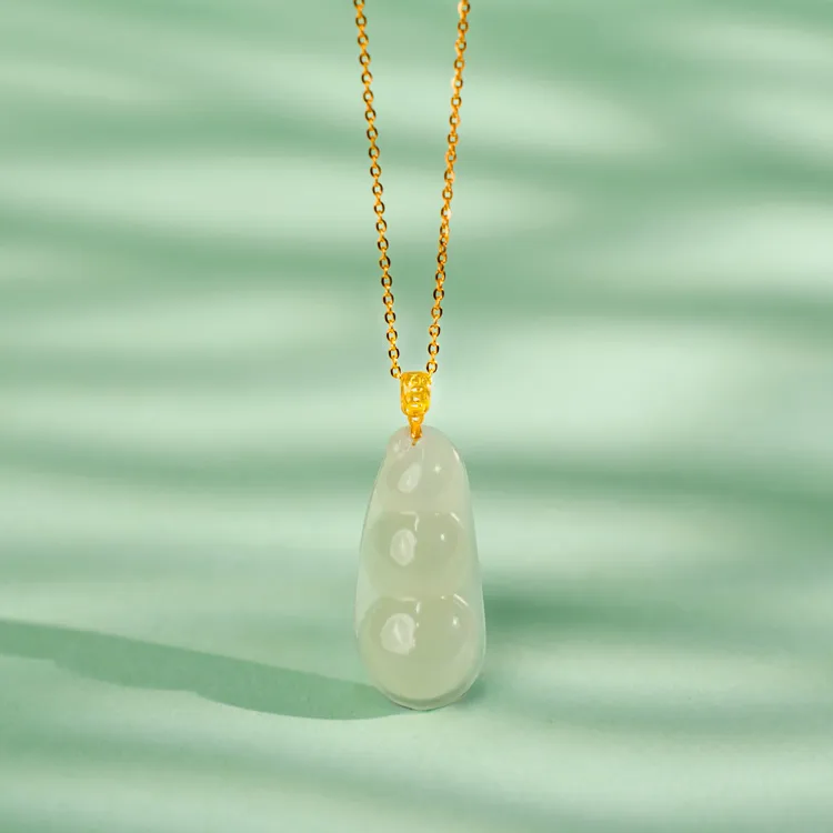 Zocai Hetian Jade Necklaces Pale Greenish White Jade Women's-1