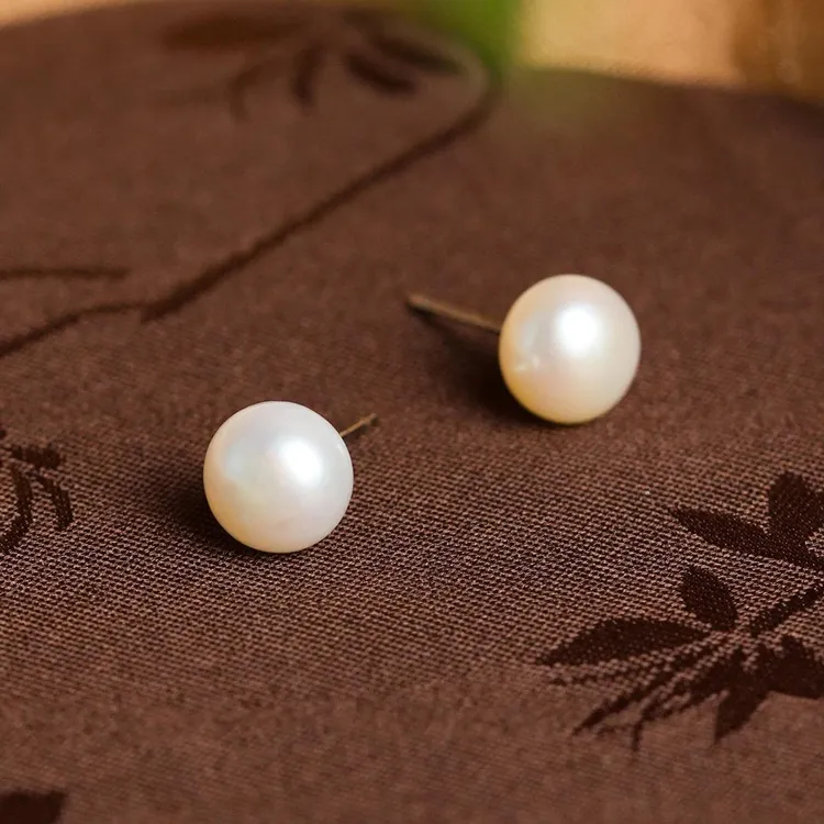 Zocai Freshwater Pearl Stud Earrings Women's-5