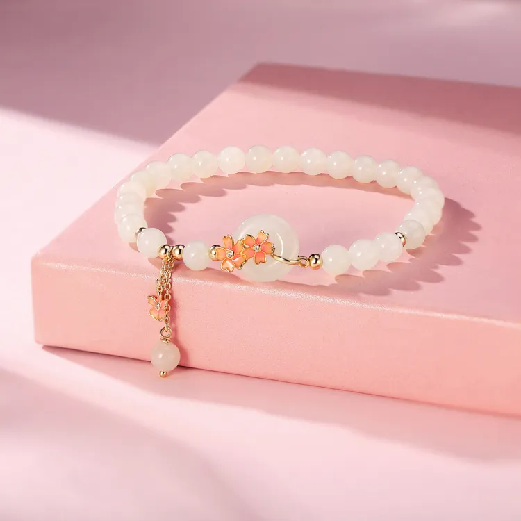 Zocai Hetian Jade Bracelets Women's Pale Greenish White Jade-1