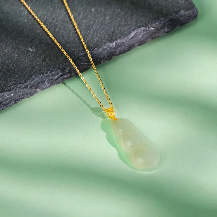 Zocai Hetian Jade Necklaces Pale Greenish White Jade Women's-3