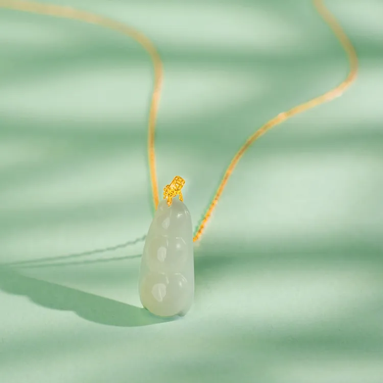 Zocai Hetian Jade Necklaces Pale Greenish White Jade Women's-2