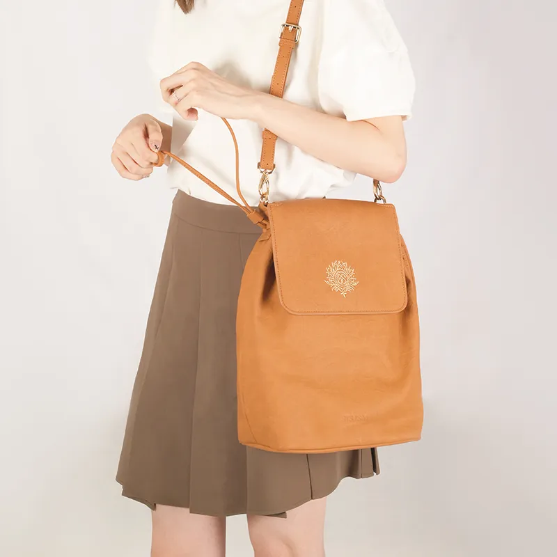 SISISM PU Crossbody Bag Medium Size Women's Wheat/Ginger Yellow-1