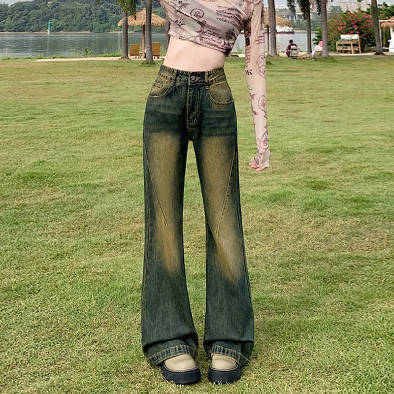FAIRWHALE Jeans Women's Yellow Mud-5