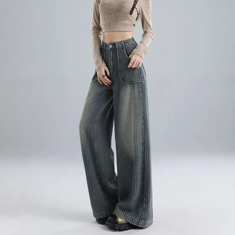 FAIRWHALE Jeans Women's Blue Stripes-6