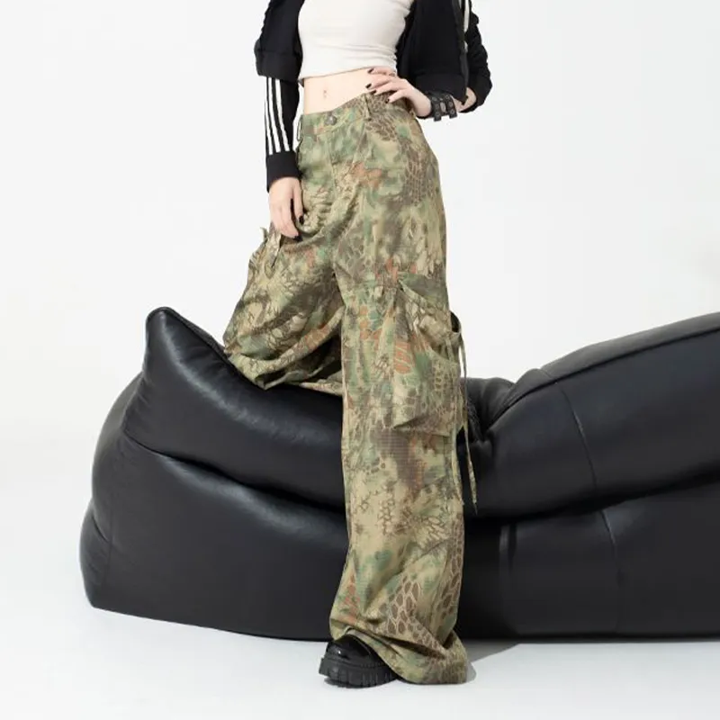 FAIRWHALE Casual Pants Women's Brown Crocodile-7