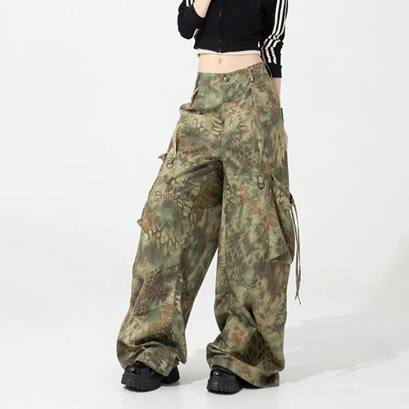 FAIRWHALE Casual Pants Women's Brown Crocodile-1