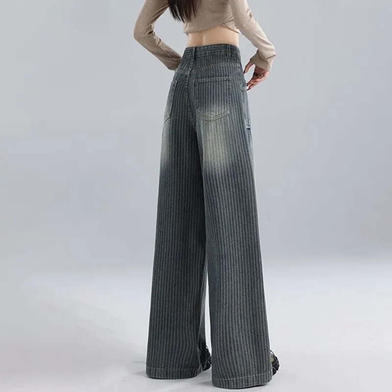 FAIRWHALE Jeans Women's Blue Stripes-7