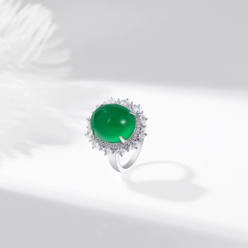 Begoris Chalcedony Jade Rings Women's-1