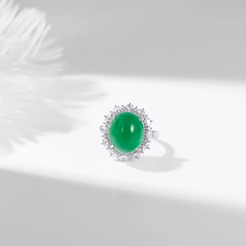 Begoris Chalcedony Jade Rings Women's-2