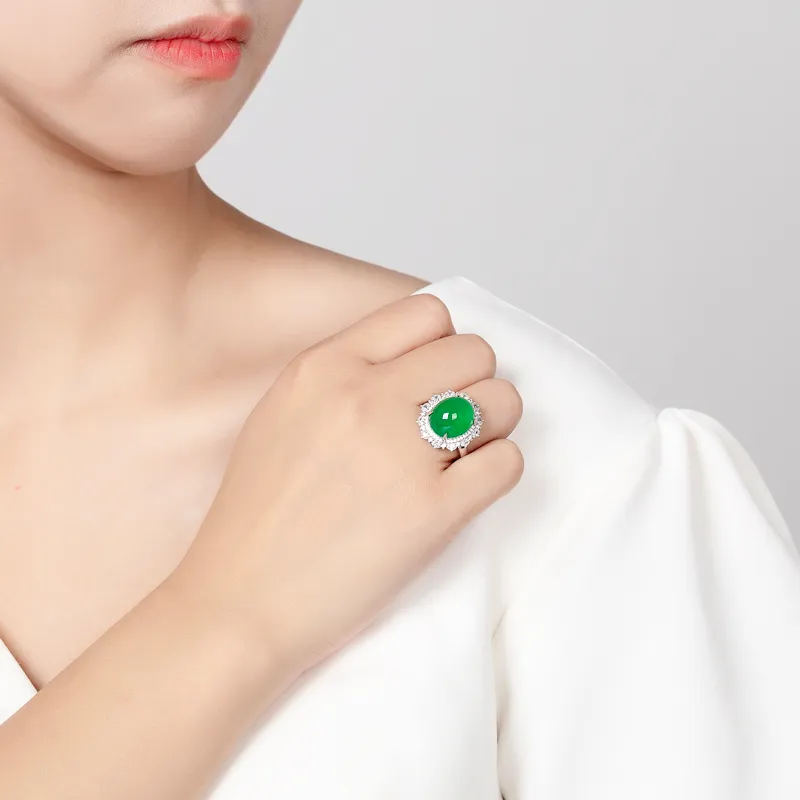Begoris Chalcedony Jade Rings Women's-3