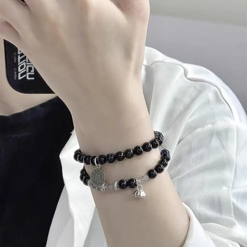 Yu Yin Colored Glaze Jade Bracelets Unisex-2