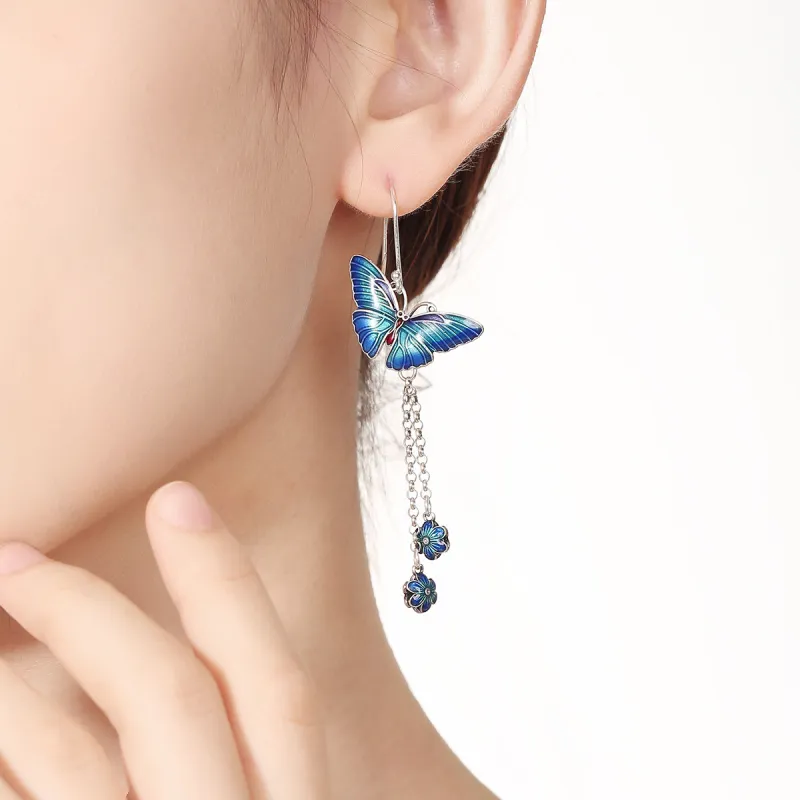 Yu Yin S925 Silver Hoop Earrings Women's-5