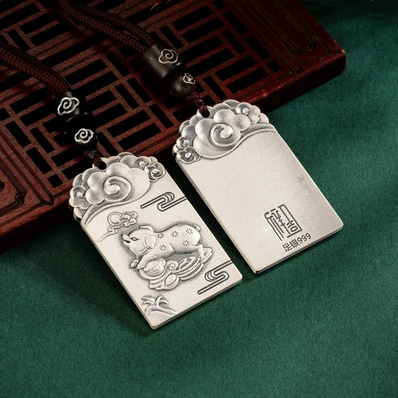 Yu Yin 999 Fine Silver Pendants Unisex-57