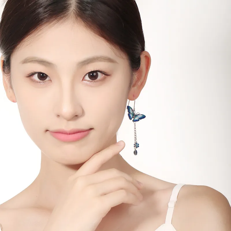 Yu Yin S925 Silver Hoop Earrings Women's-2