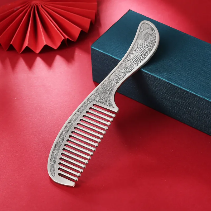 Yu Yin 999 Fine Silver Hair Comb Women's-5