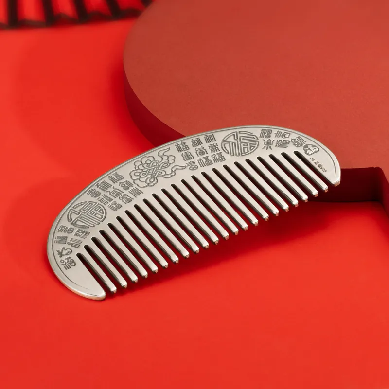 Yu Yin Pure Silver 999 Sterling Silver Comb Women's-4