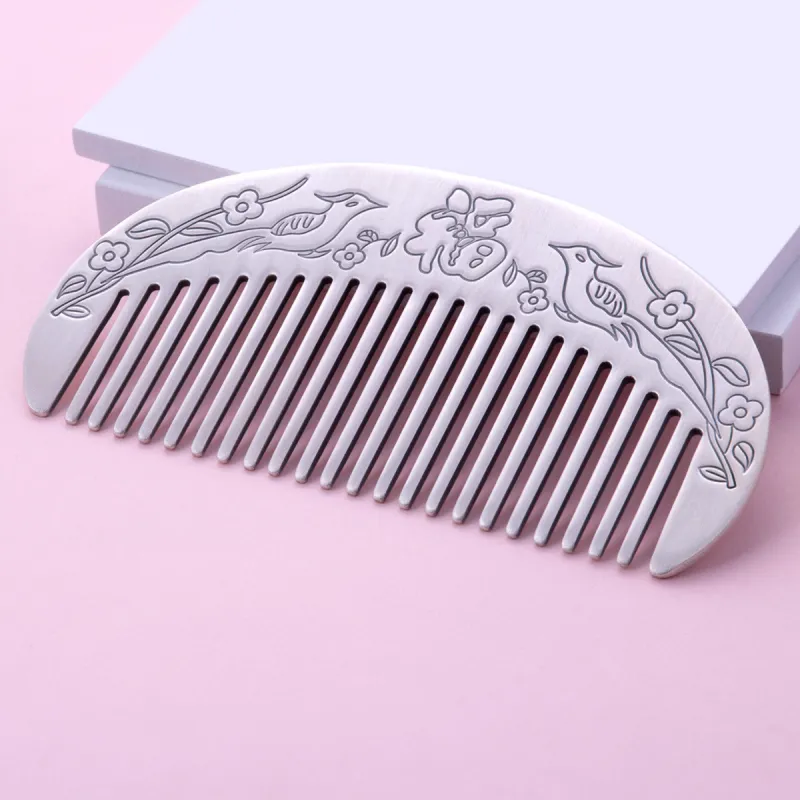 Yu Yin 999 Fine Silver Hair Comb Women's-4