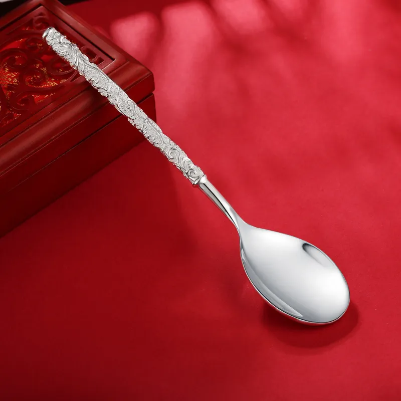 Yu Yin 999 Fine Silver Soup Ladle Spoon Unisex-2