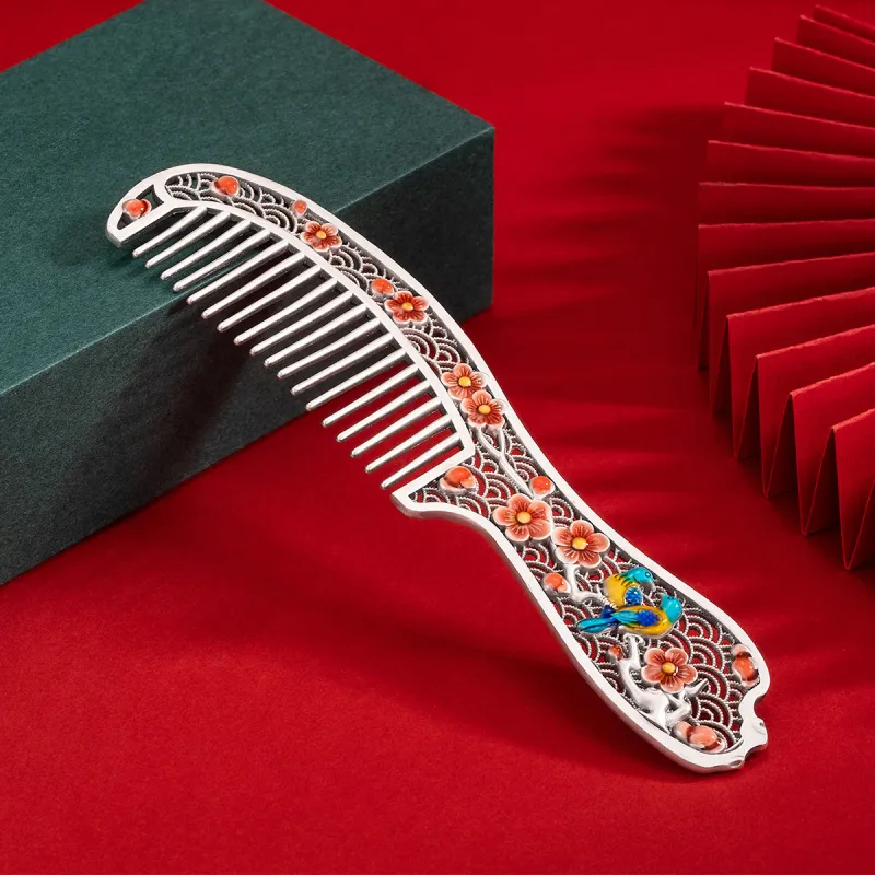 Yu Yin S 999 Fine Silver Hair Comb Women's-4