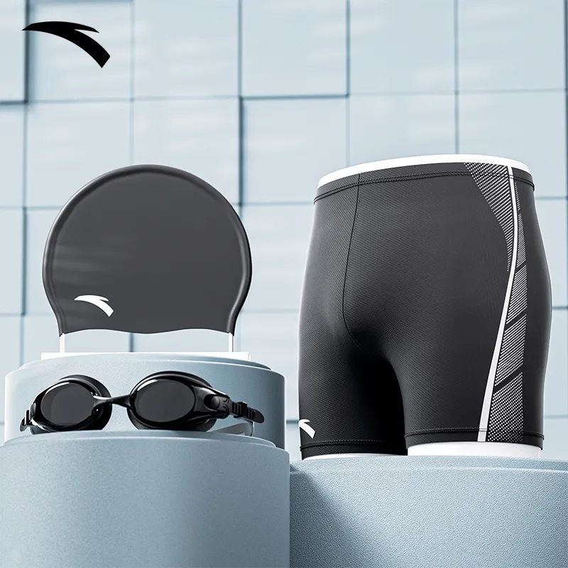 Anta Swimming Sets Polyamide Elastane Swim Pool Hot Spring Men's Black-13