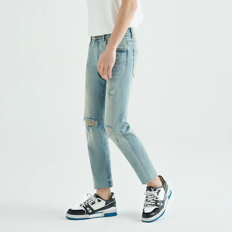 23R+ Spring Summer Thin Ankle Length Jeans Men's-6