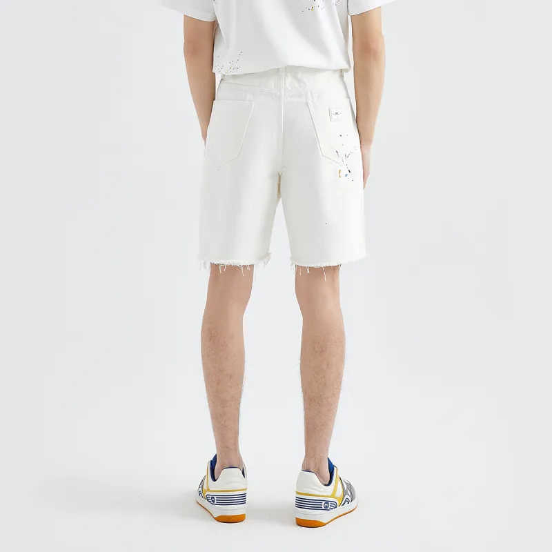 23R+ Denim Shorts Men White-4