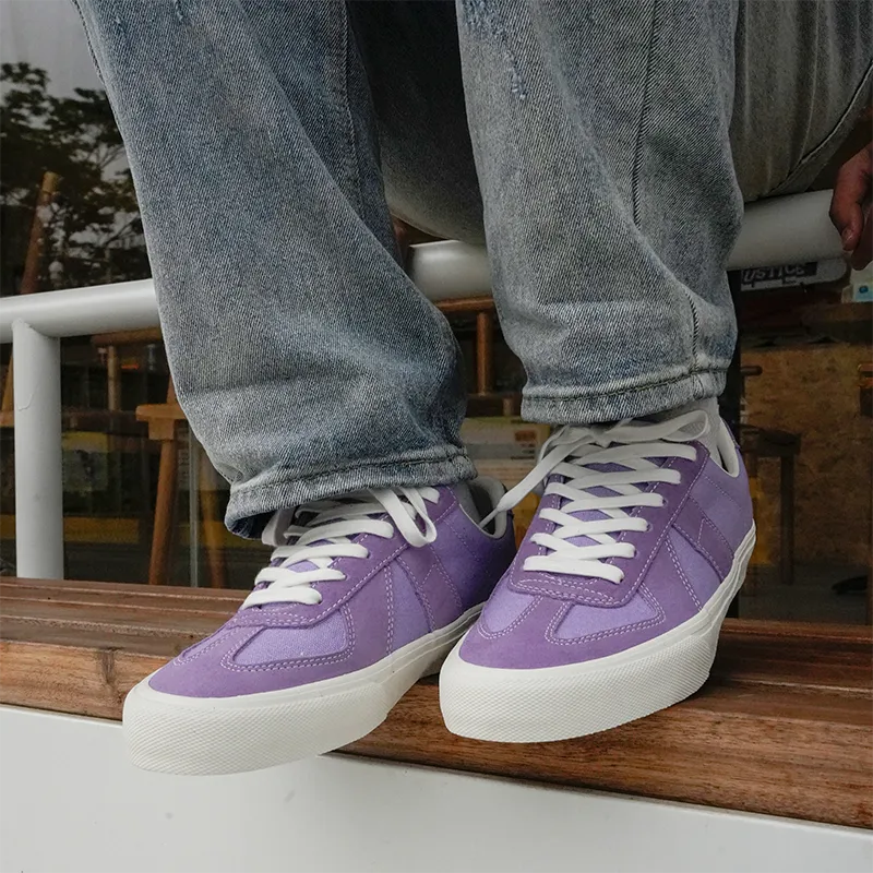 GOLUCK Slip Resistant Shock Absorbers Low Top Skateboard Shoes Unisex Wisteria Purple-1